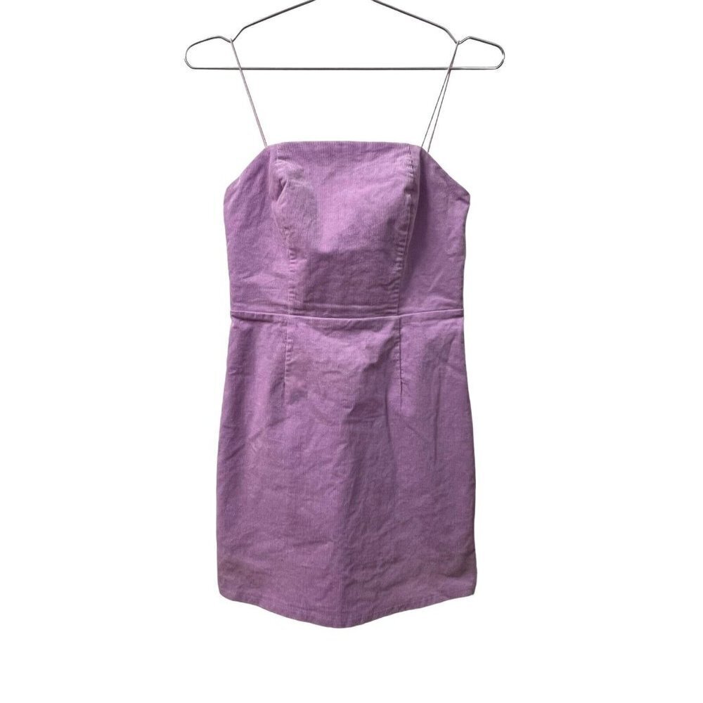 Urban Outfitters Corduroy Mini Dress Size 0 Lilac Purple Back Zip Sleeveless